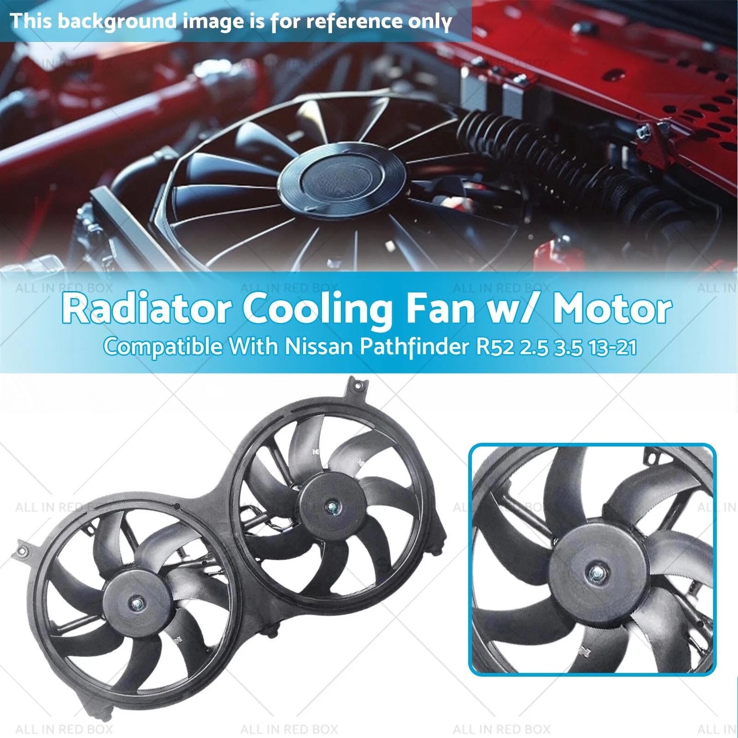 Radiator Cooling Fan w/ Motor for Nissan Pathfinder R52 2.5L 3.5L (13-21)