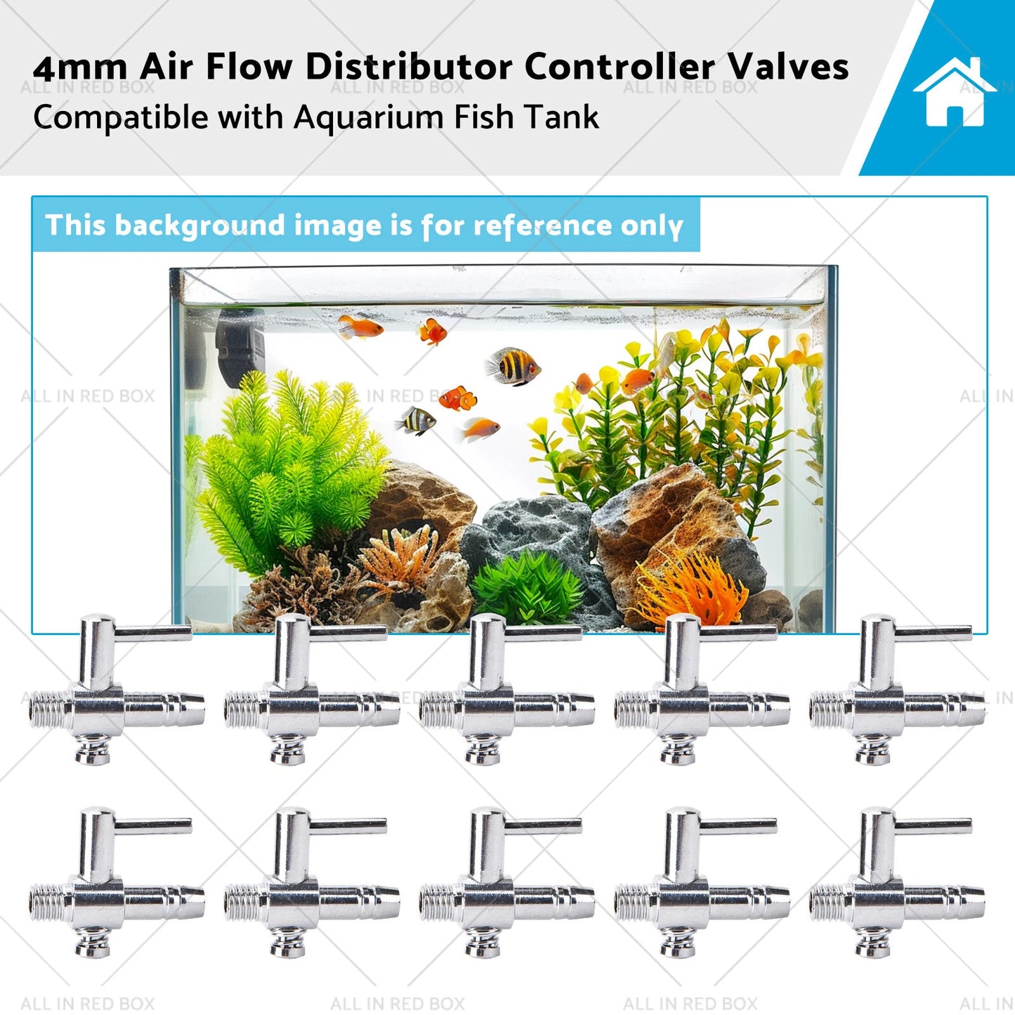 4mm Air Flow Distributor Controller Valves for Aquarium Fish Tank