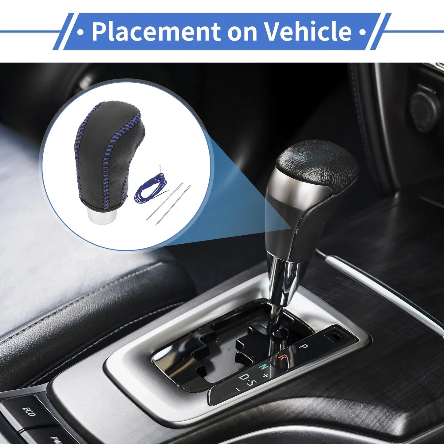 Car Gear Shift Knob Cover for Hyundai Tucson (2015-2018) - Black Blue