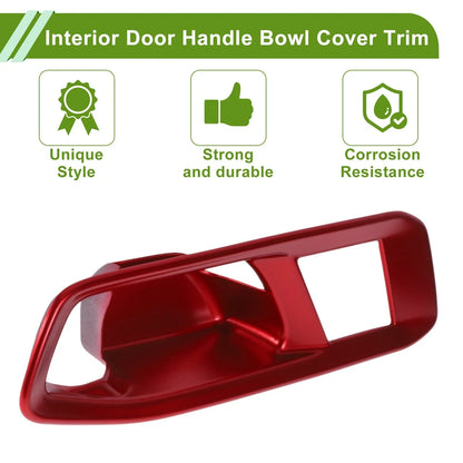 Interior Door Handle Bowl Cover Trim for Honda Accord (2023-2025) 4 x Red ABS