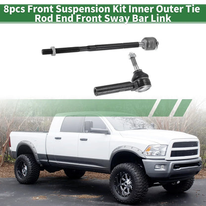 8pcs Front Suspension Kit Tie Rod Ends & Sway Bar Links for Dodge Journey