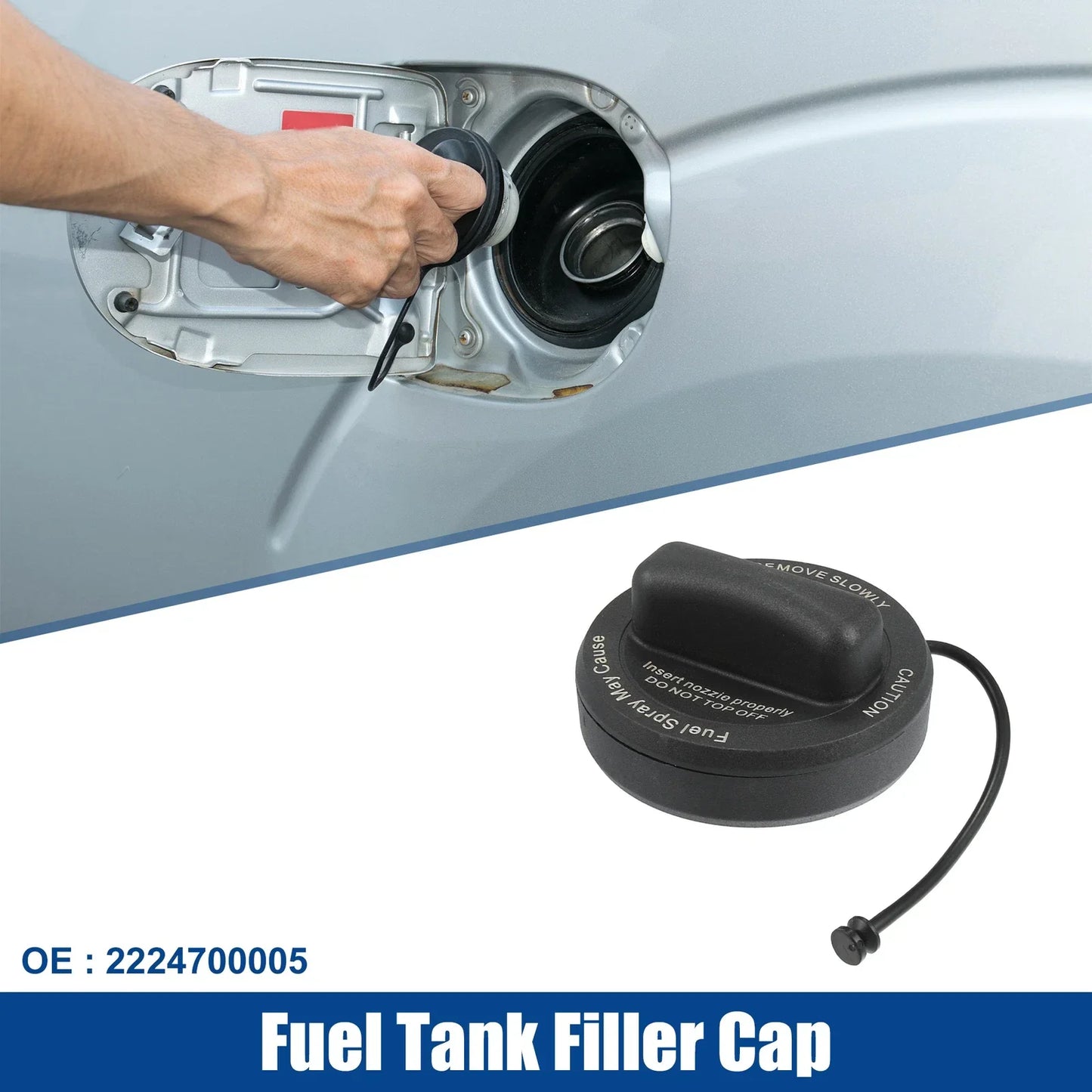Gas Fuel Tank Cap for Mercedes-Benz A180 (2013-2018) - Replacement Black Cap