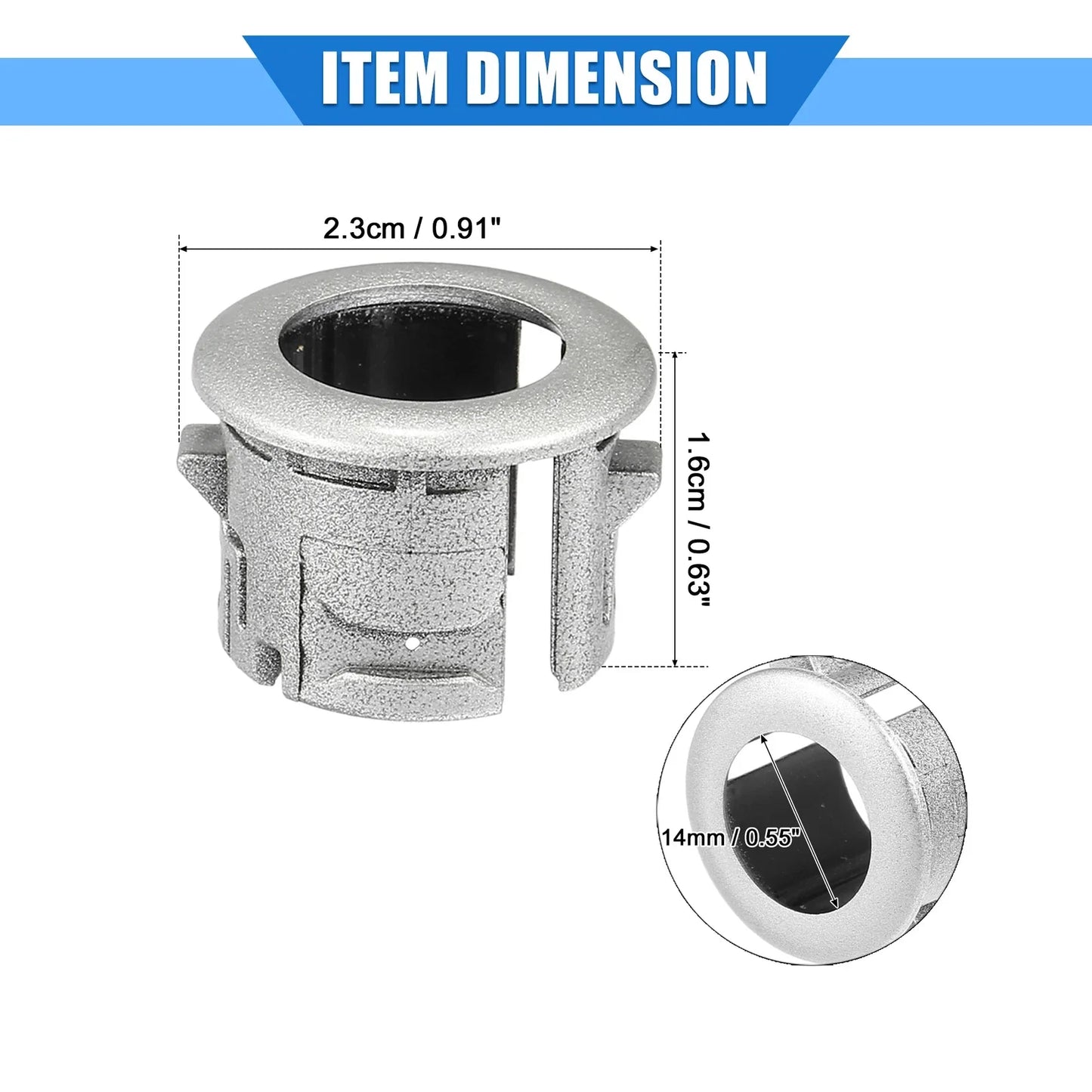 2 x Parking Sensor Retainer Holders for Lexus ES350 (2007) Durable Silver Tone