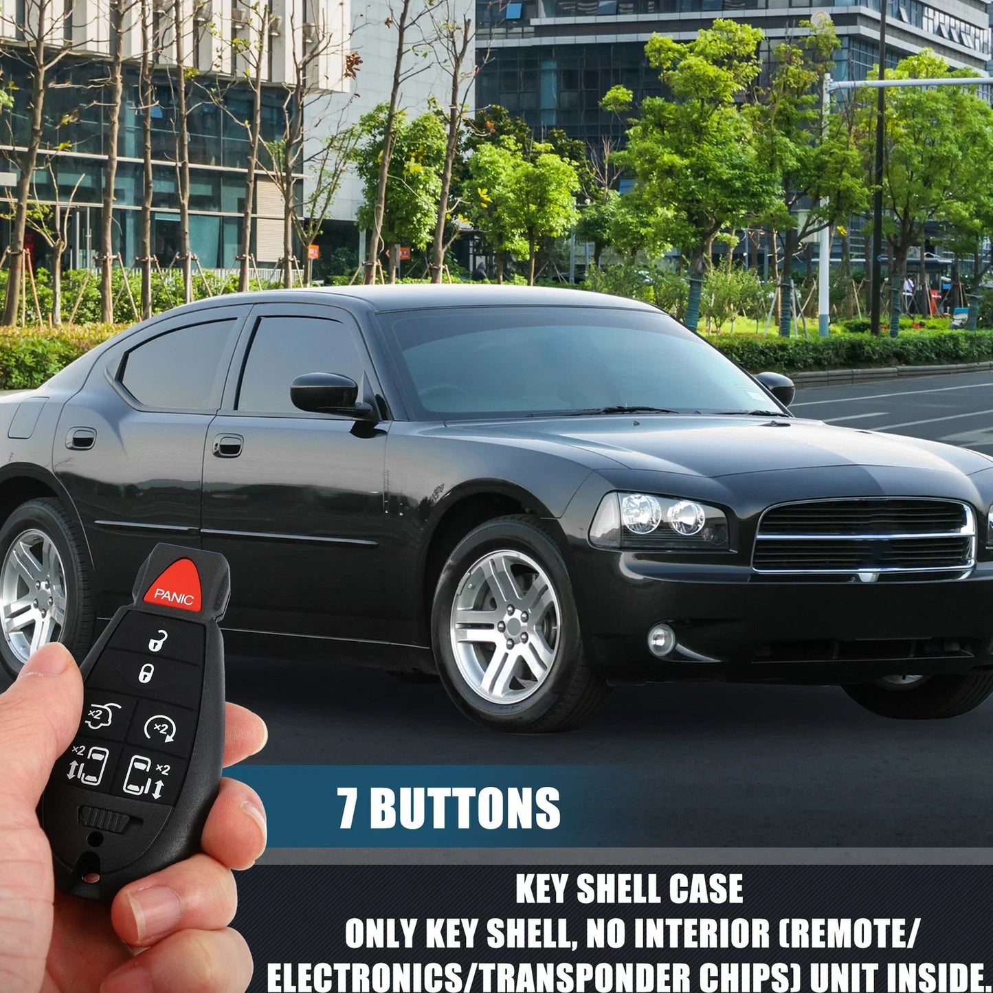 Keyless Entry Remote Key Shell Cover for Dodge Chrysler (No Chip)