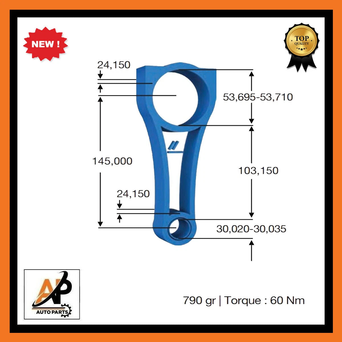 Connecting Rod Replacement 30mm Pin Size for Peugeot Citroen Ford 2.0D (2000–2019)