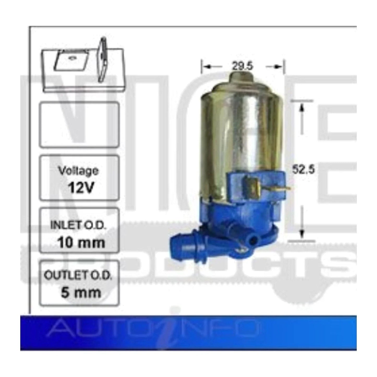 Front Windscreen Washer Pump for Nissan Vanette C20 4cyl 1.5L A15 1983~1986