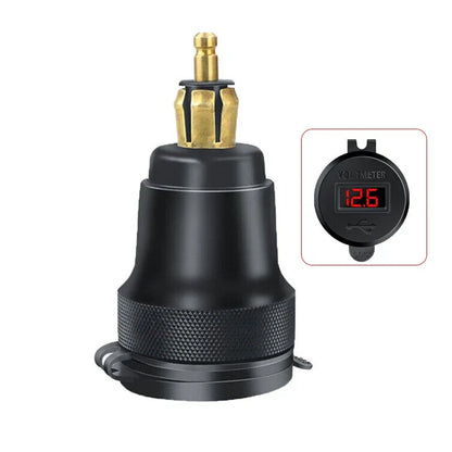 Type-C Dual USB Charger Hella DIN Socket with Voltmeter for BMW Motorrad