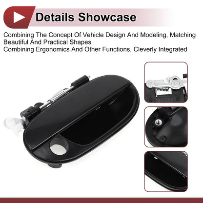 Exterior Door Handle for Hyundai Accent Front Right Black ABS (2010-2017)