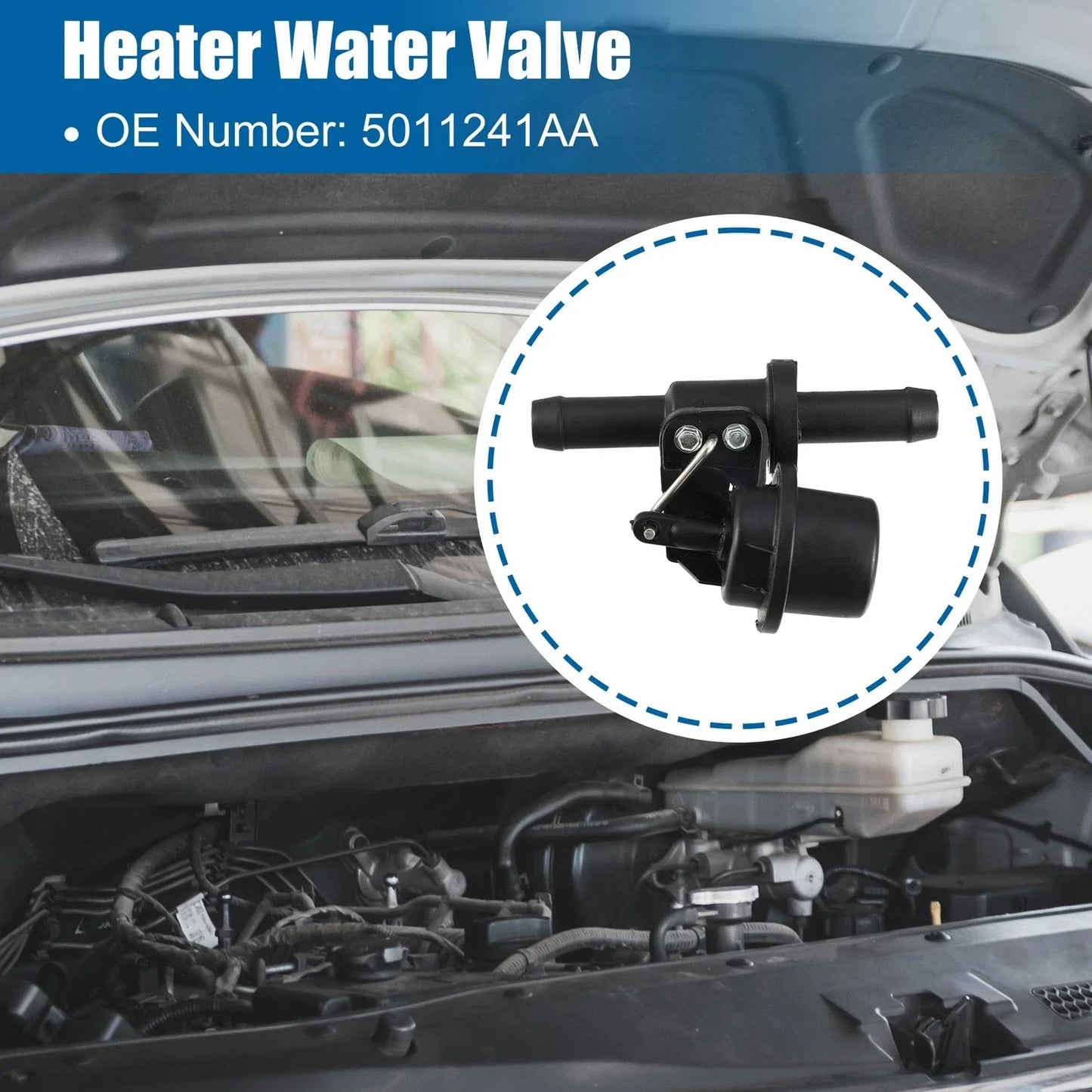 Radiator Water Valve for Dodge Van 1500 B2500 (2000-2003) - Plastic Metal Black