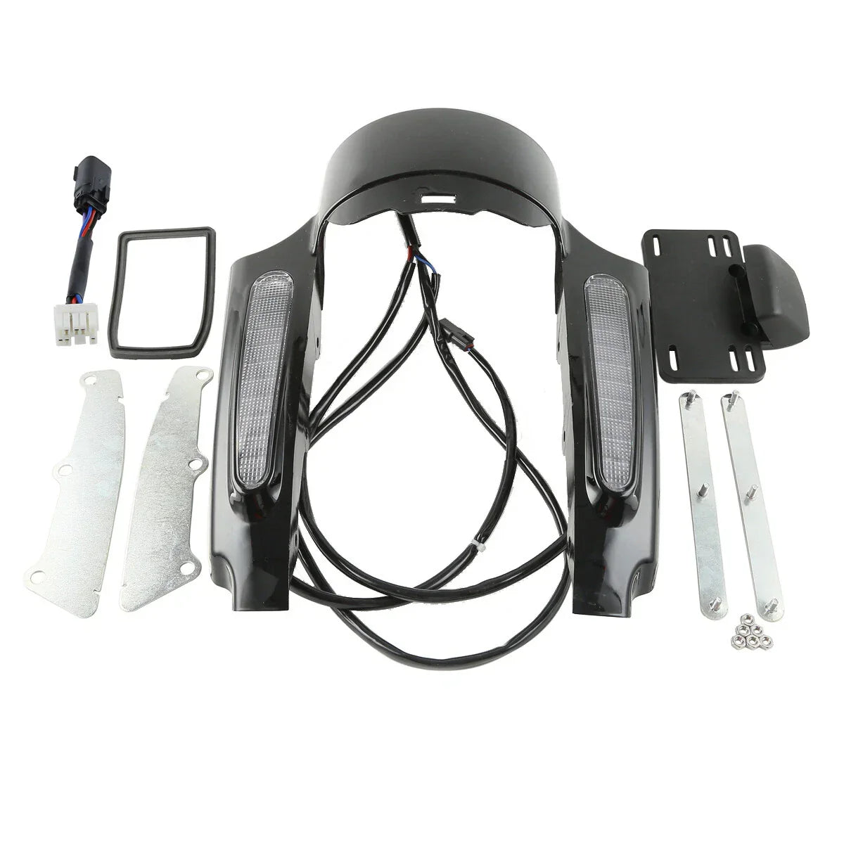 Black Rear Fender Fascia Set for Harley Road Glide Touring (2009-2013)