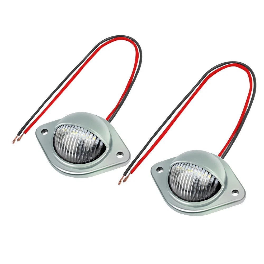 LED Number Plate Lights 12V Chrome for Trailer Truck Caravan Van Boat
