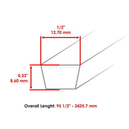 Deck Drive Belt Replacement for Craftsman LT1000 LT2000 LT3000 (1999–2009)