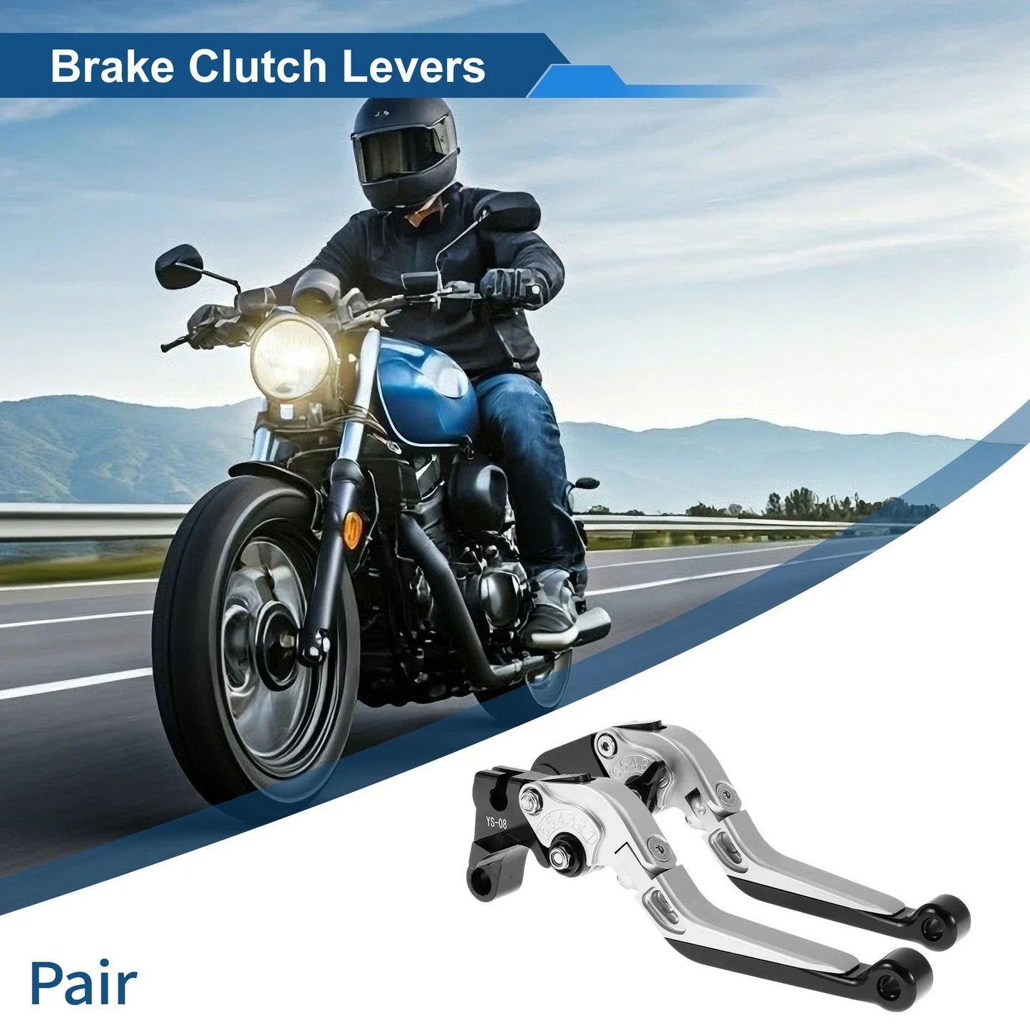 Adjustable Brake Clutch Levers for Honda CBR600RR (2003-2016) Silver Black