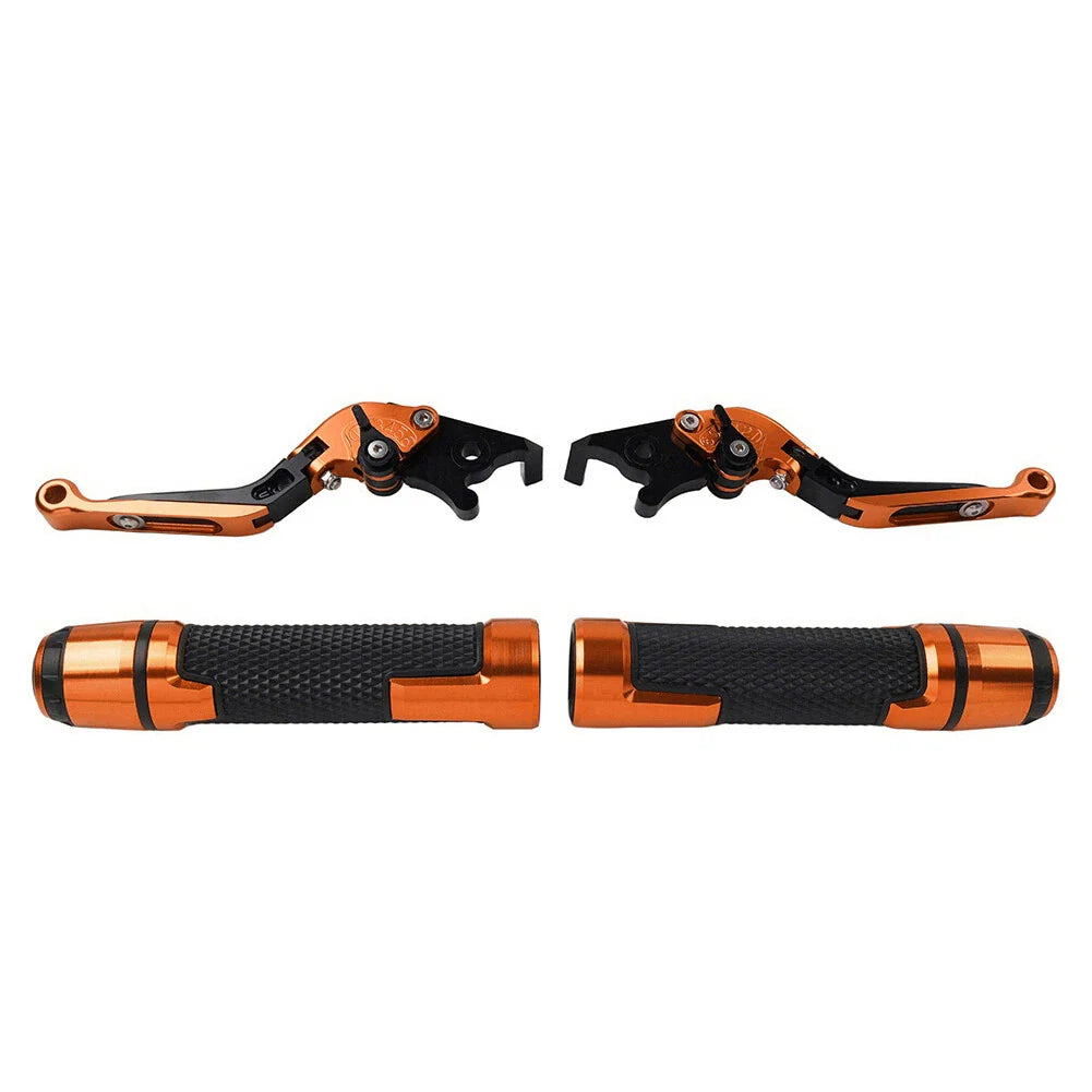 Orange Extendable Brake Clutch Levers Grip Set for Suzuki GSXR600/750 (2006-2023)