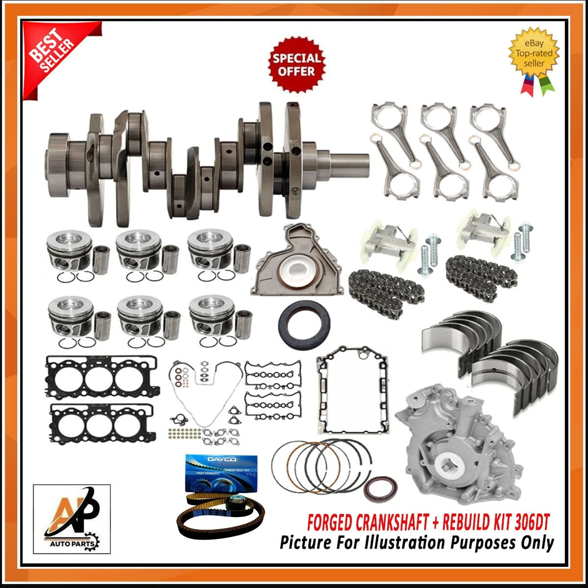 Forged Crankshaft Rebuild Kit for Land Rover Range Rover Jaguar 306DT (2003–2016)