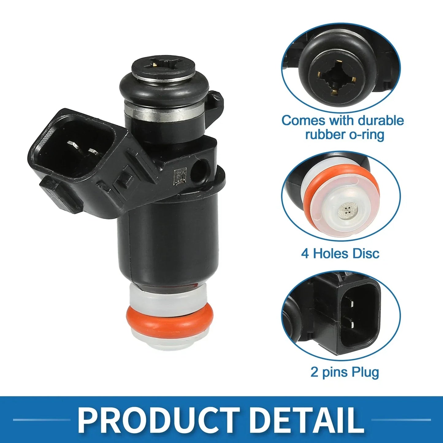 Fuel Injector 1.7L for Honda Civic DX, LX (2001-2005) - 4 x Black Injectors