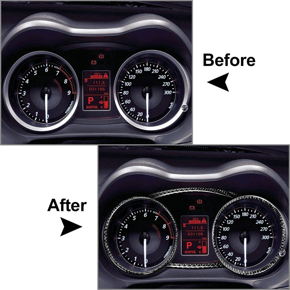 4 Pcs Carbon Fiber Speedometer Panel Frame for Mitsubishi Lancer EVO X (08-15)