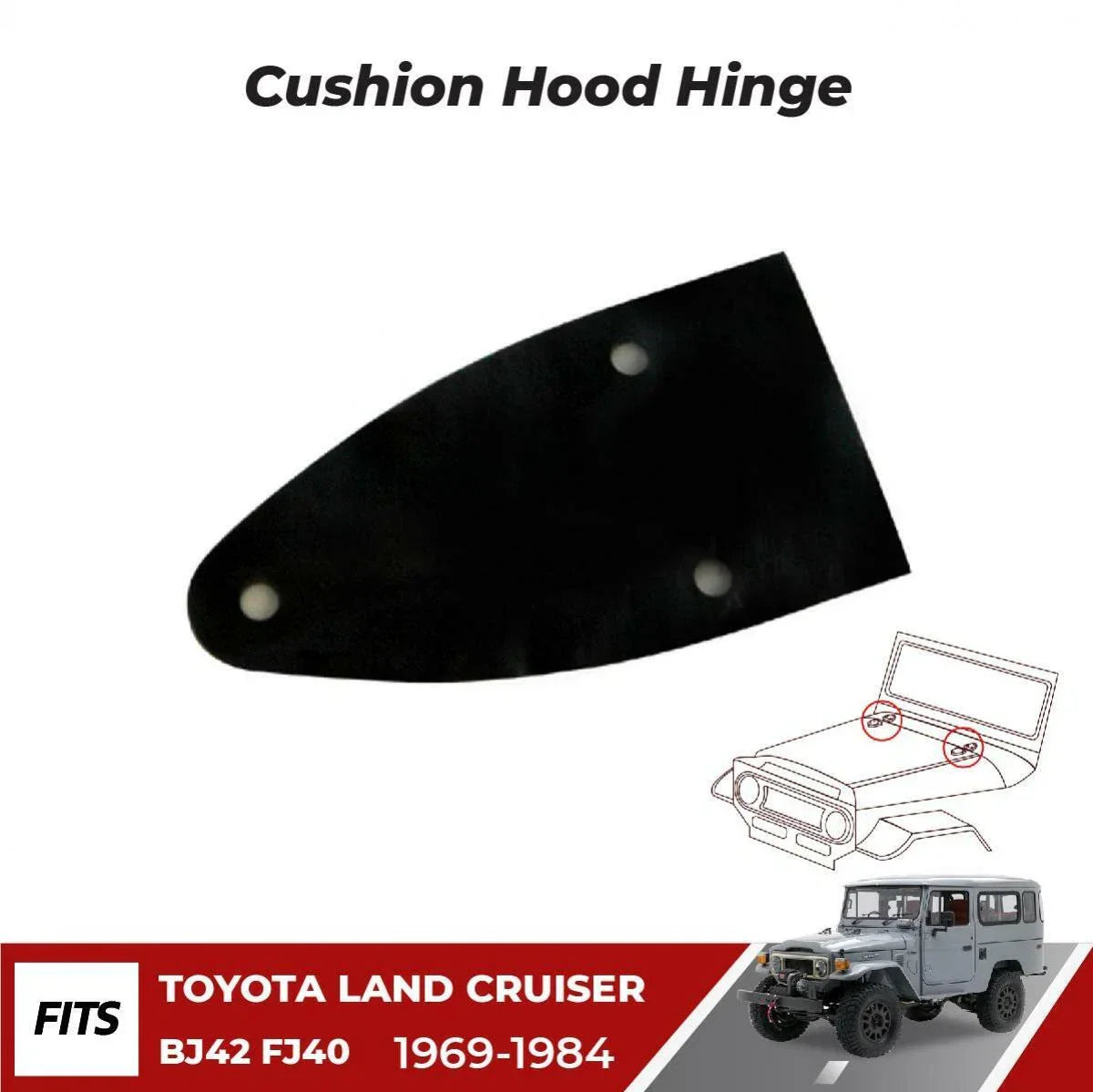 Hood Hinge Cushion Rubber Sheet Trim Fits Toyota Land Cruiser SUV FJ40 69-84 D10
