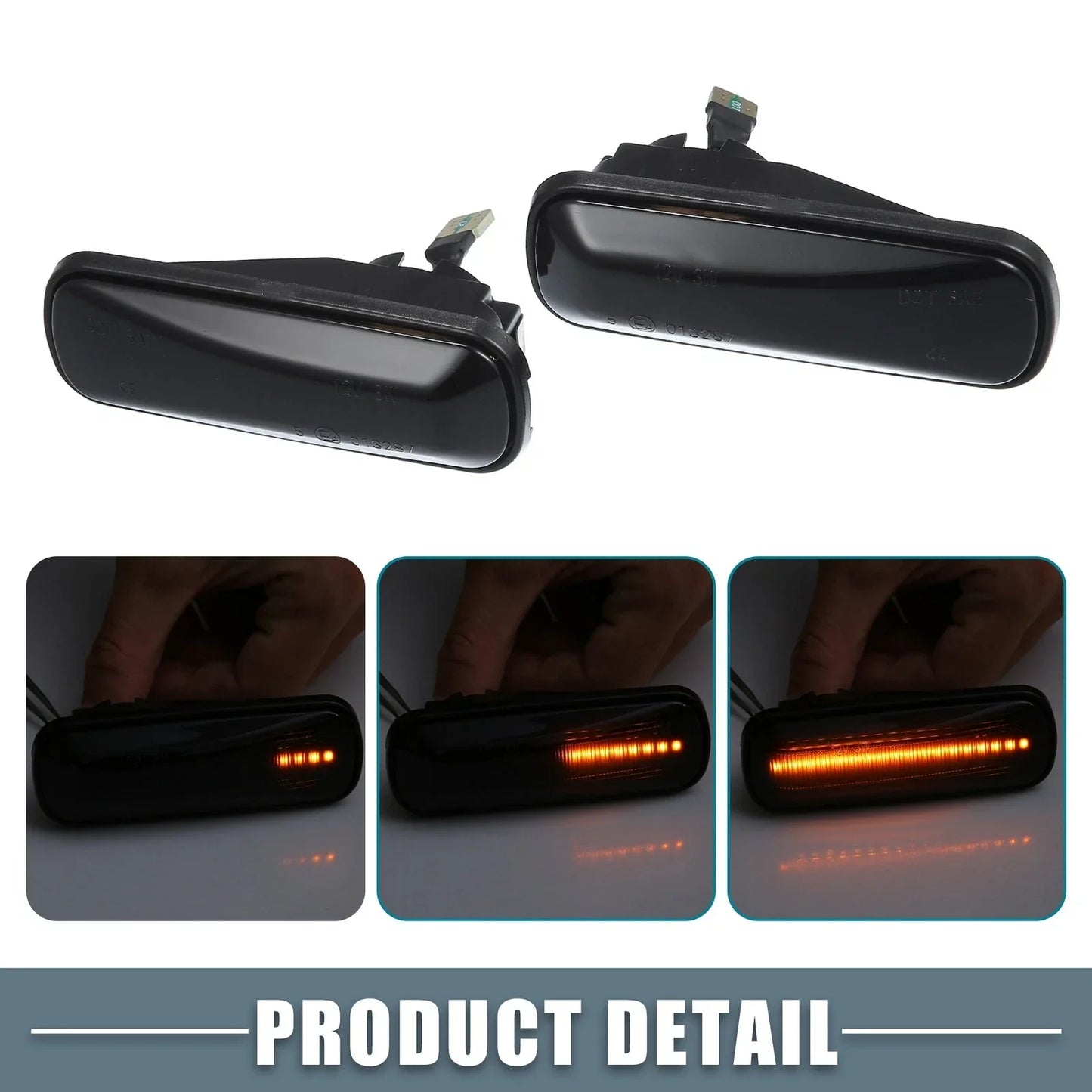 LED Side Marker Amber Light for Honda CR-V 1997-2000 (2 x Smoked Lenses)