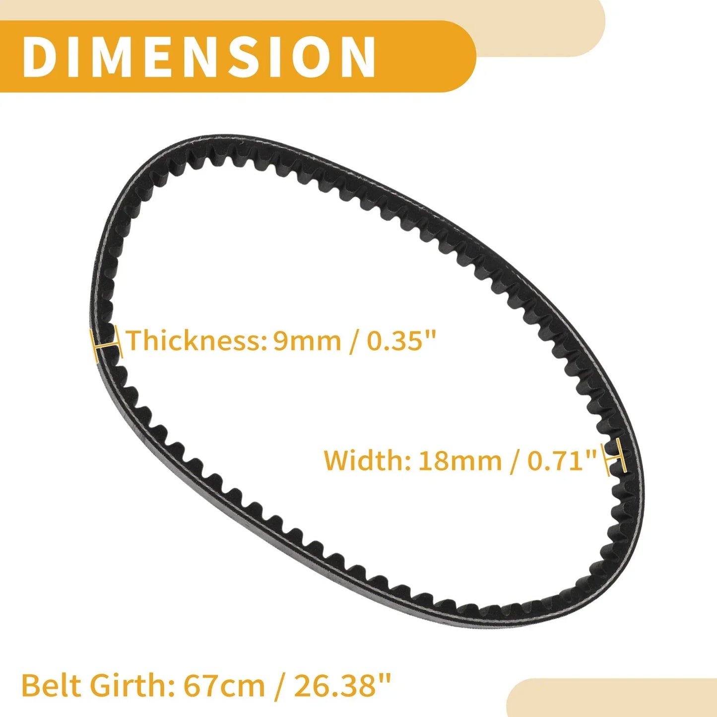 Drive Belt V-Belt for Honda Dio 50cc AF18E/ZX-Shadow (2000-2023)