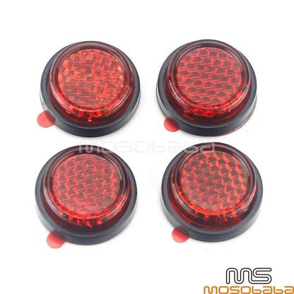 4 Pcs Red Mini Round Reflectors for Harley License Plate