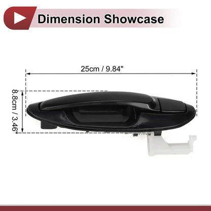 Exterior Door Handle for Hyundai Sonata Rear Right Black ABS (2011-2019)