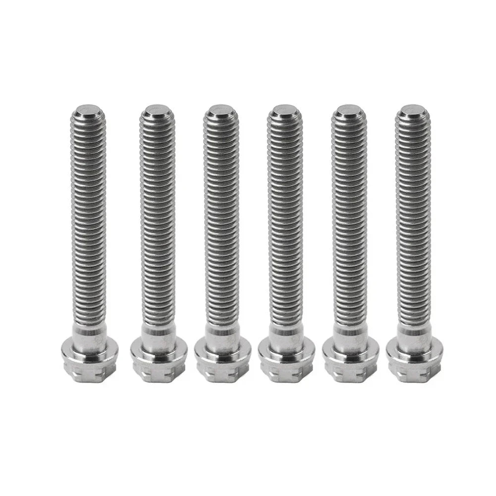 6pcs M10x60mm Titanium Torx Head Flange Screws for Motorcycle Bike