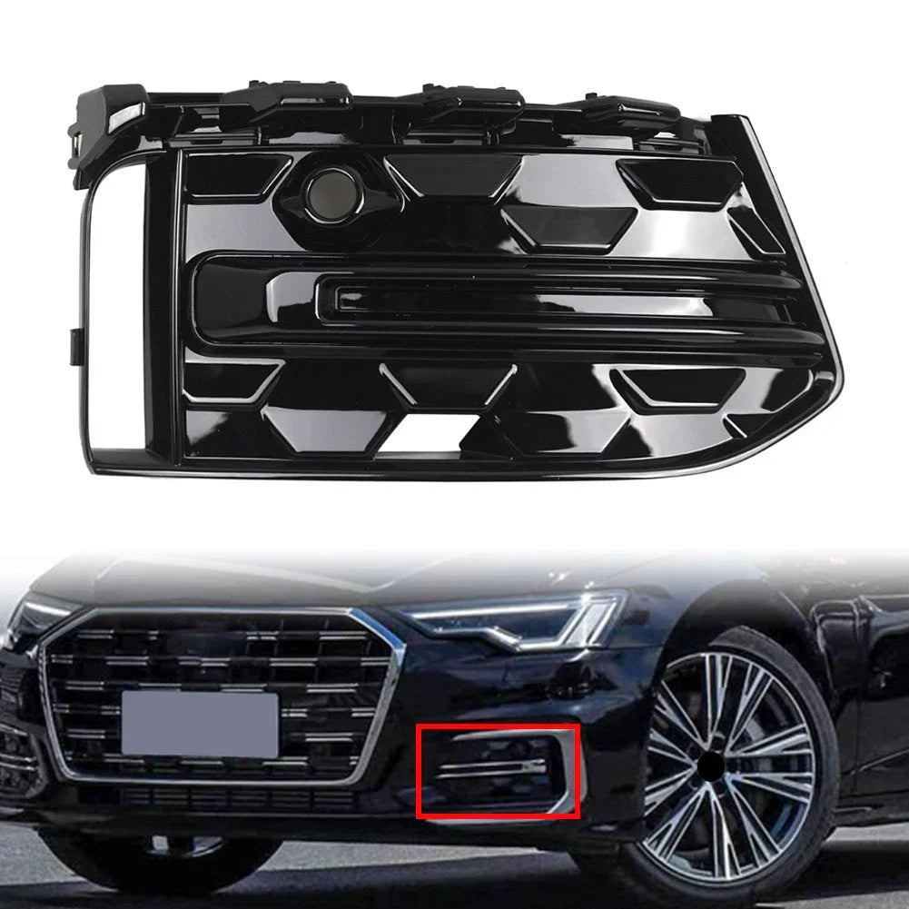 Right Front Fog Light Frame Cover Glossy Black for Audi A6 C8 S6 (2023-2025)