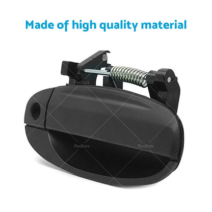 Front Outer Door Handle Pair LH+RH Black for Holden Barina Hatch (2005-2011)