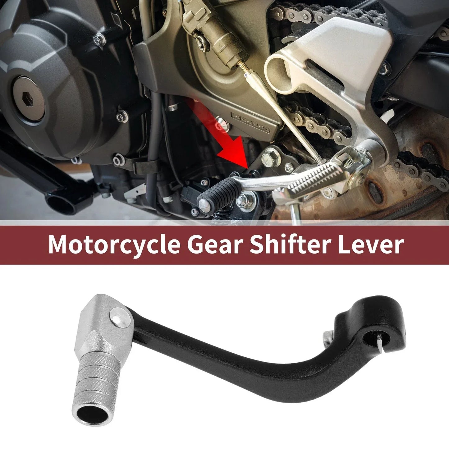 Folding Motorcycle Gear Shifter Lever for Honda CRF110F (2013-2018) Black Silver