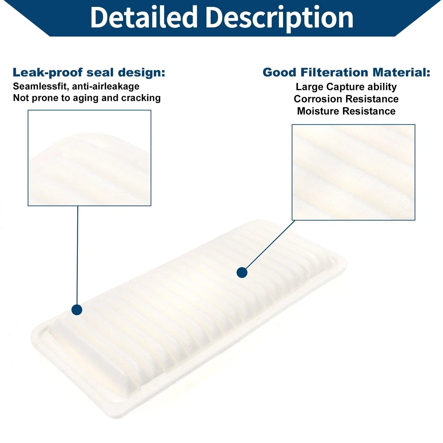 Car Engine Air Filter 2 x for Lexus RX400h 3.3L (2006-2008)