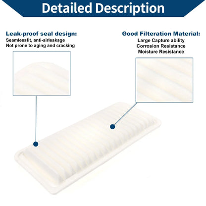 Car Engine Air Filter 2 x for Lexus RX400h 3.3L (2006-2008)