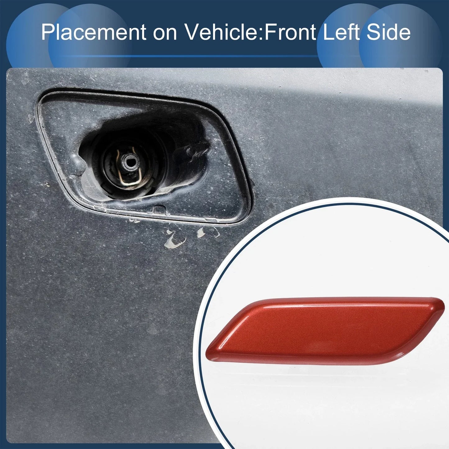 Front Left Washer Nozzle Cover for Honda Accord VIII 2011-2013 Red 1 x