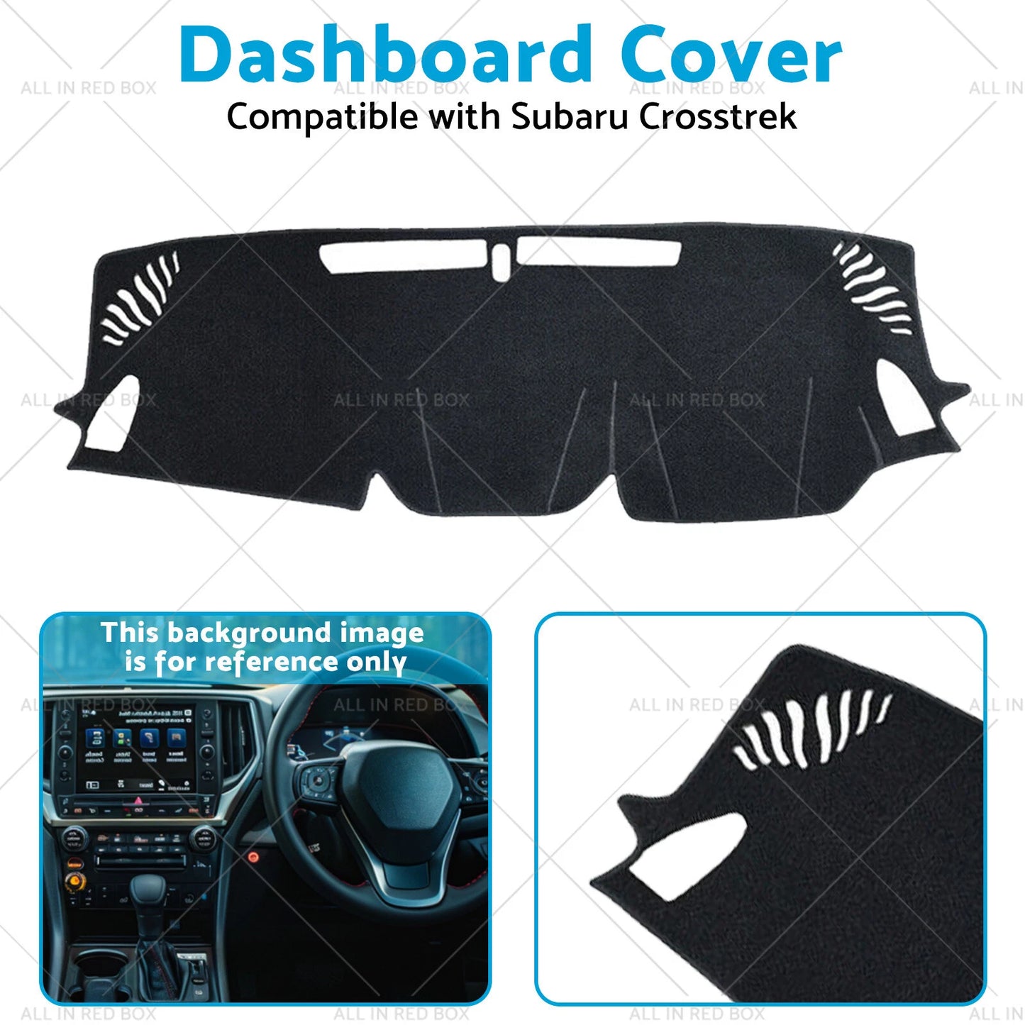 Non-Slip Dash Mat for Subaru Crosstrek (2023-2024) Black Dashboard Cover