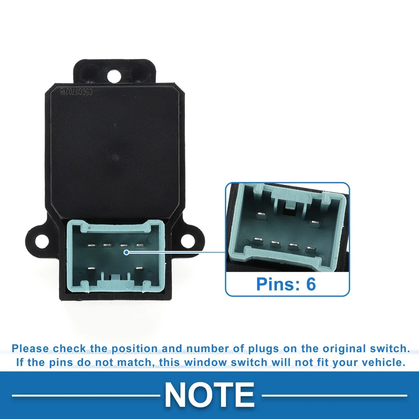 Rear Passenger Side Power Window Switch for Honda Ridgeline (2006-2014)