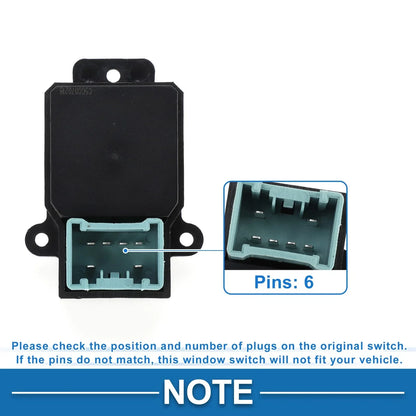 Rear Passenger Side Power Window Switch for Honda Ridgeline (2006-2014)