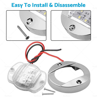 4 x LED Round Marine Boat Cabin Deck Courtesy Lights for Boat (N/A)