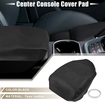 Center Console Cover Armrest Pad for Honda Ridgeline (2006-2014) Black Faux Leather
