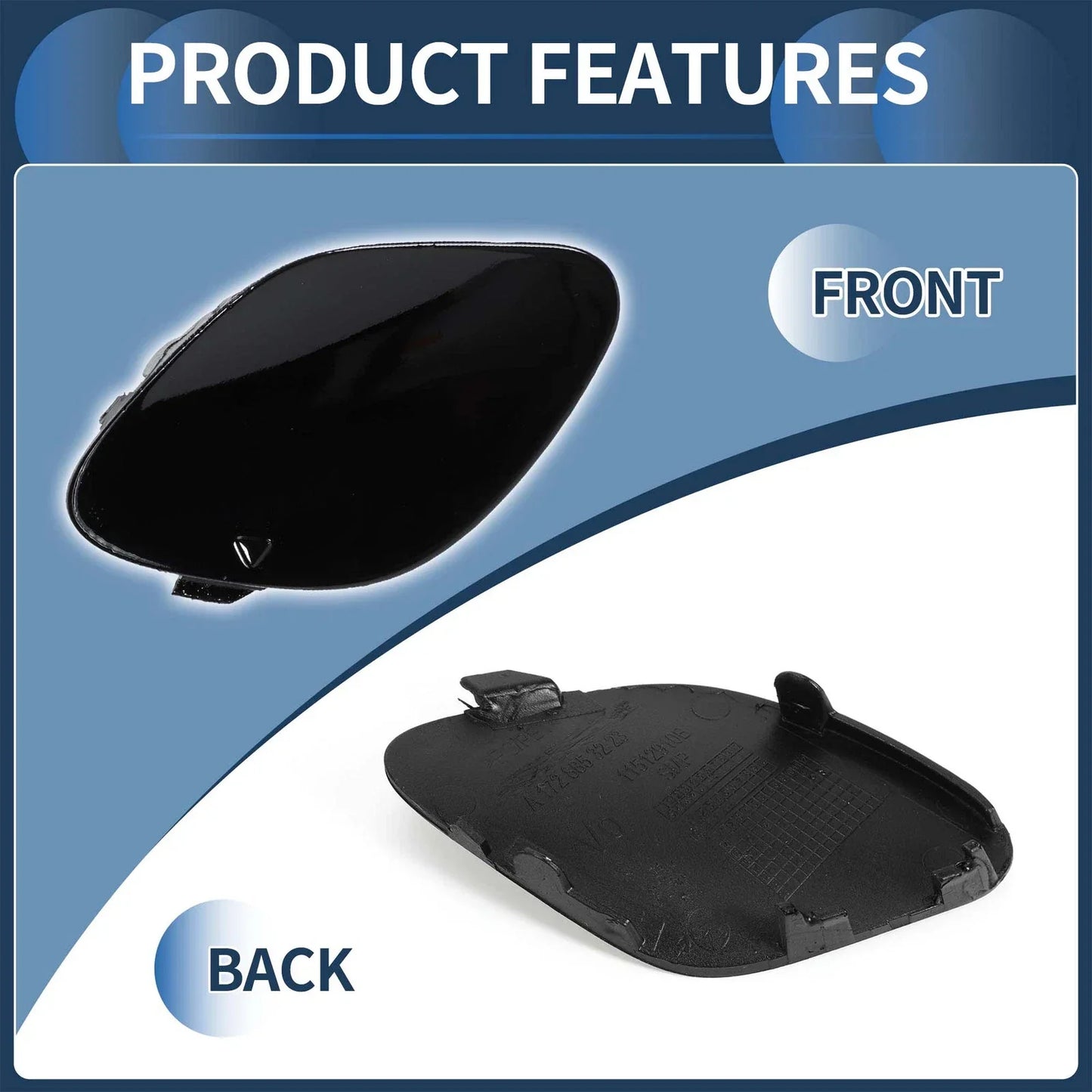 Front Bumper Tow Hook Cover for Mercedes-Benz W172 R172 (2012-2019) Black