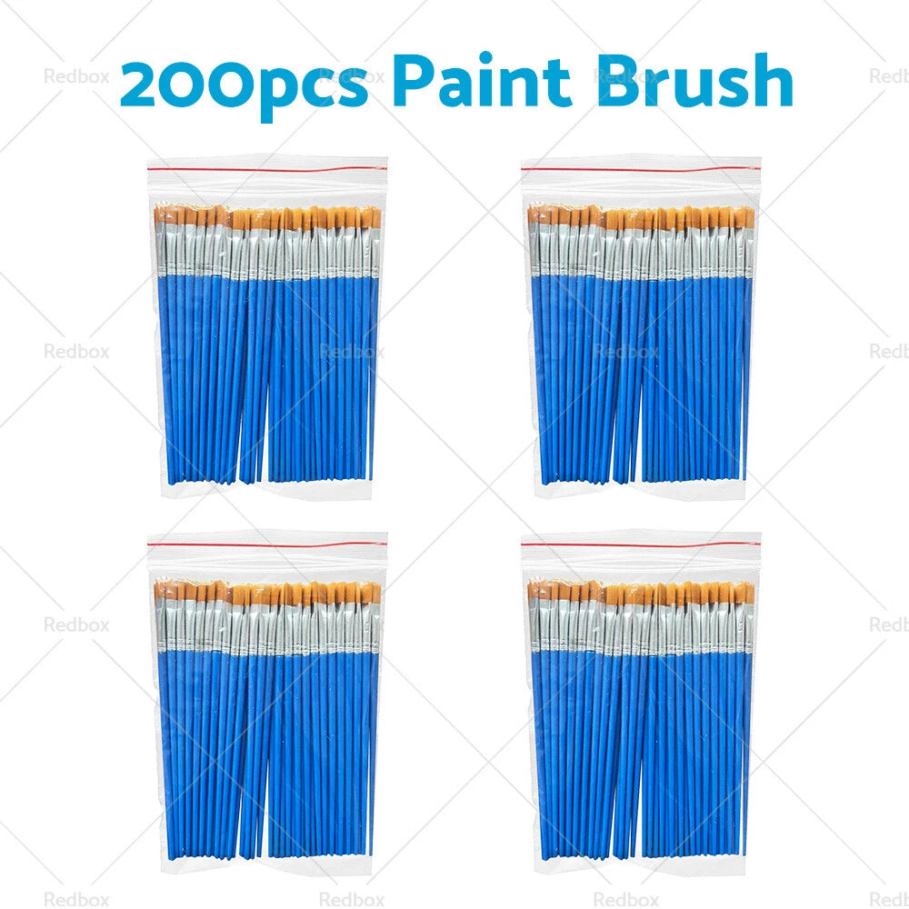 50-200pcs Flat Paint Brushes for Detail Painting Craft Art Gift