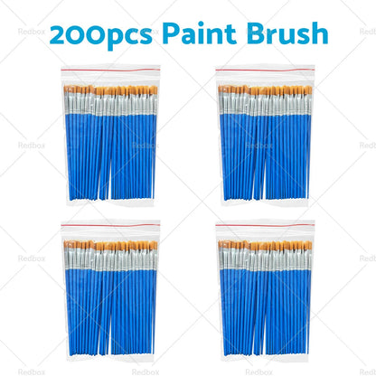 50-200pcs Flat Paint Brushes for Detail Painting Craft Art Gift