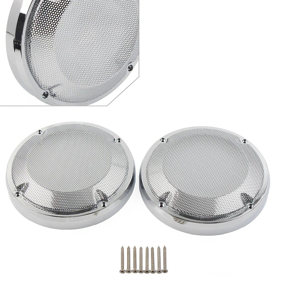 6.5" Saddlebag Lid Speaker Grill Covers for Harley Touring Electra (1983-2020)