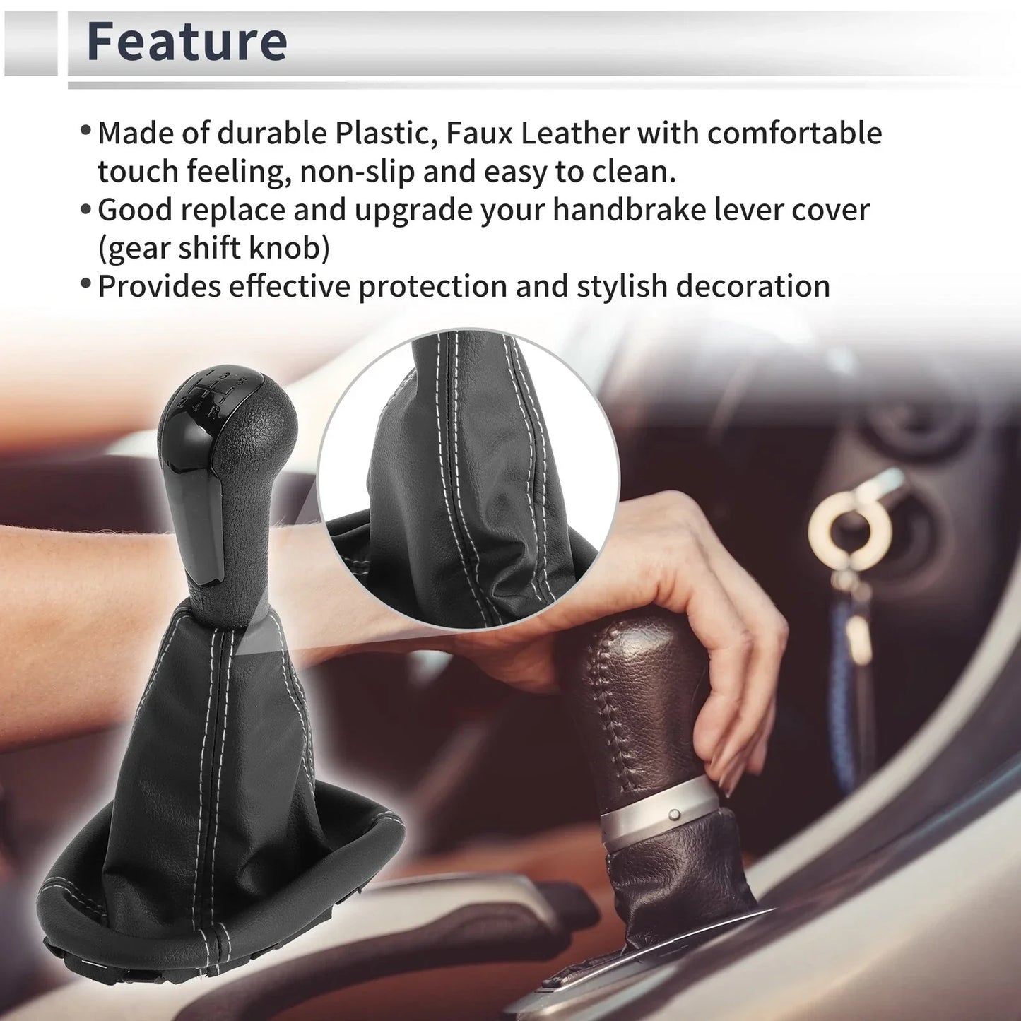 5 Speed Shift Knob & Boot Cover for Chevrolet Spark (2011-2015)