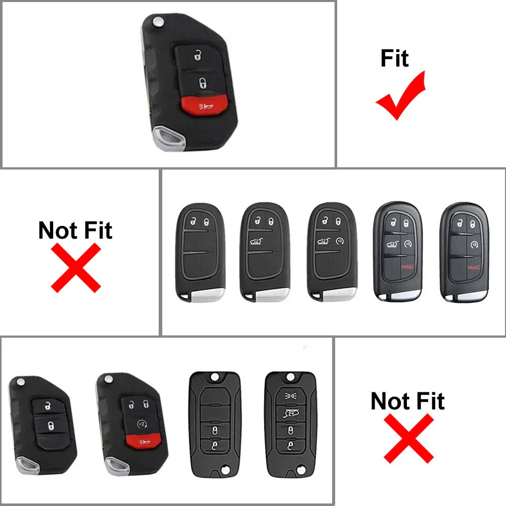 Silver Keyless Remote Key Fob Cover for Jeep Gladiator (2020-2024)