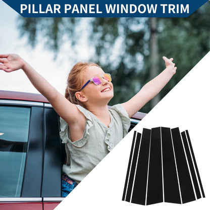 8 Pcs Black Car Pillar Window Trim Covers for Honda Pilot (2015-2022)