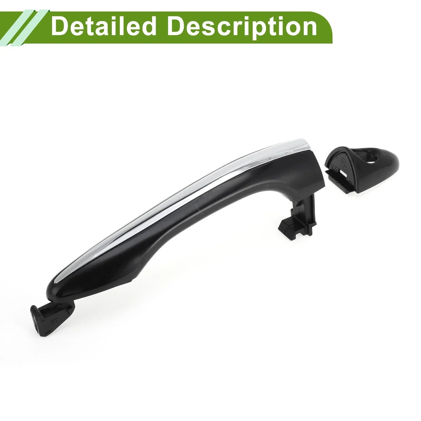 Exterior Door Handle for Hyundai (2015-2020) - Black Silver Tone Front Left