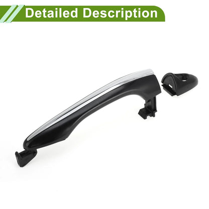 Exterior Door Handle for Hyundai (2015-2020) - Black Silver Tone Front Left