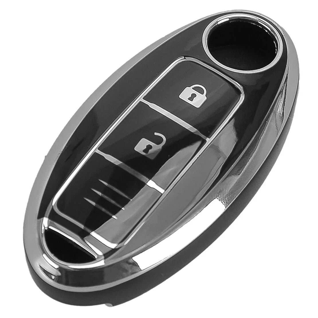Black TPU 3 x Button Key Shell Cover for Nissan Qashqai Leaf (2010-2023)
