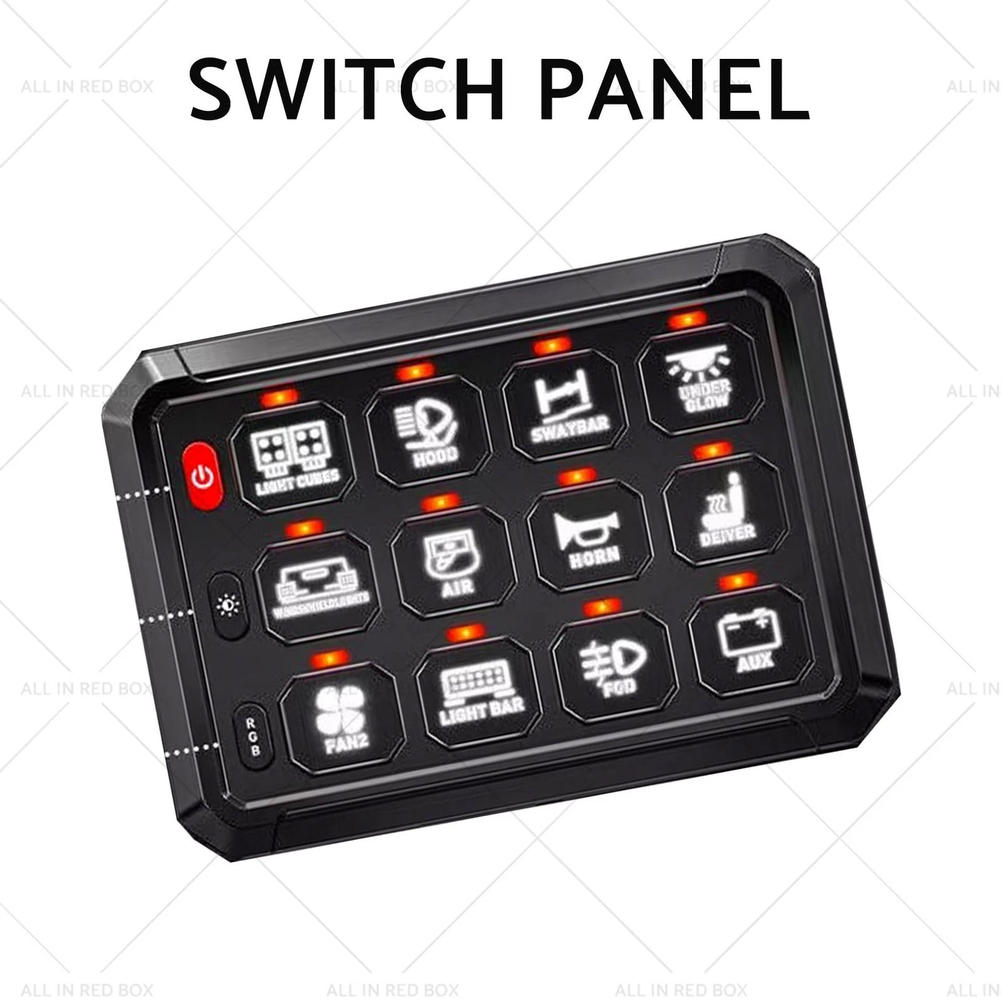 12 Gang LED Control Panel 12V 24V 100A for Truck SUV UTE