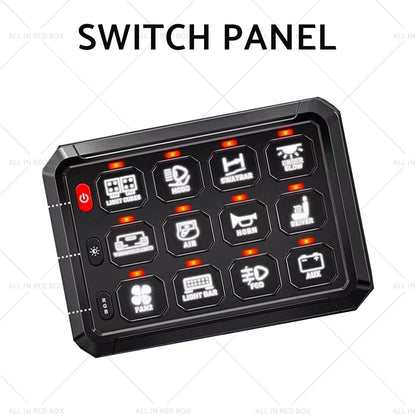 12 Gang LED Control Panel 12V 24V 100A for Truck SUV UTE